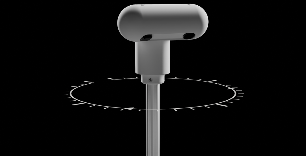 Stereo rotating head, full 360 degree sweep